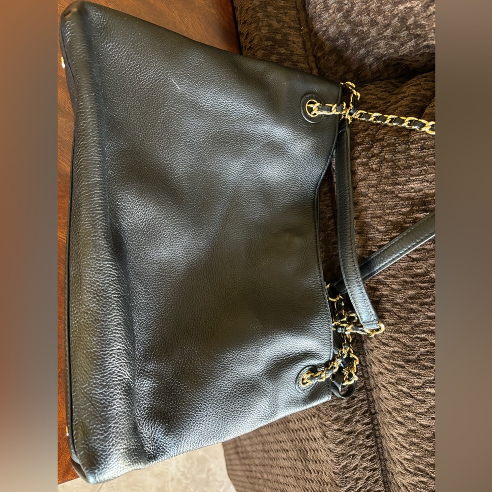 Tory Burch Black Leather Tote with tassels. Gently used in excellent condition! - Picture 2 of 13
